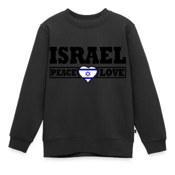 Israel - Sweat Premium enfant bio - noir - Devant - AI Model Kid Female (0cm)