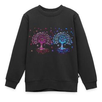 Arbre de Vie, Arbre De Vie, Arbres - Sweat Premium enfant bio - noir - Devant - AI Model Kid Female (0cm)