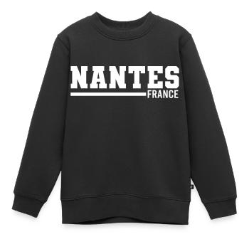 Nantes | France - Sweat Premium enfant bio - noir - Devant - AI Model Kid Female (0cm)
