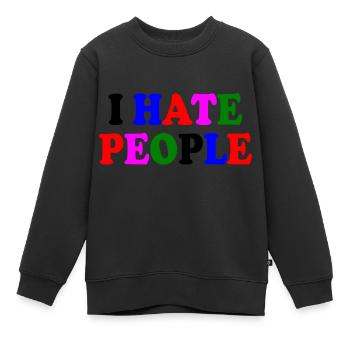 I hate people - Kinder Premium Organic Sweatshirt - Schwarz - Vorne - AI Model Kid Female (0cm)