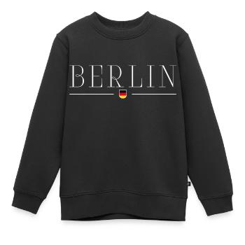 Berlin: Trendy, lebendig, einzigartig - Kinder Premium Organic Sweatshirt - Schwarz - Vorne - AI Model Kid Female (0cm)