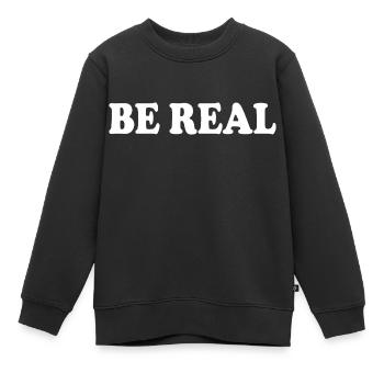 Be real - Kinder Premium Organic Sweatshirt - Schwarz - Vorne - AI Model Kid Female (0cm)