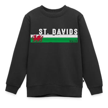 St. Davids Wales Gelassenheit an der Küste - Kinder Premium Organic Sweatshirt - Schwarz - Vorne - AI Model Kid Female (0cm)