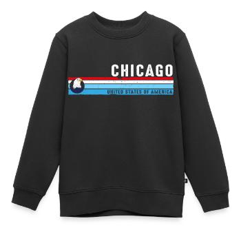 Chicago Illinois Est 1833 Vintage Classique Rétro - Sweat Premium enfant bio - noir - Devant - AI Model Kid Female (0cm)