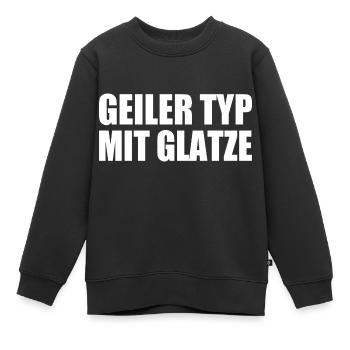 geiler typ mit glatze - Kinder Premium Organic Sweatshirt - Schwarz - Vorne - AI Model Kid Female (0cm)