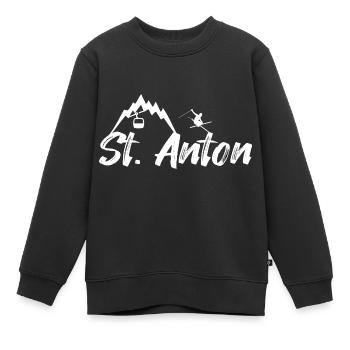 St anton - Sweat Premium enfant bio - noir - Devant - AI Model Kid Female (0cm)