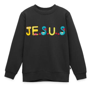Jesus - Kinder Premium Organic Sweatshirt - Schwarz - Vorne - AI Model Kid Female (0cm)