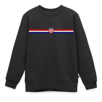 Kroatien Flagge Linie Herz Dekor - Kinder Premium Organic Sweatshirt - Schwarz - Vorne - AI Model Kid Female (0cm)