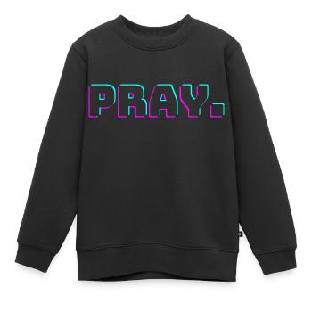 pray ( beten) - Kinder Premium Organic Sweatshirt - Schwarz - Vorne - AI Model Kid Female (0cm)