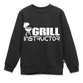 Instructeur de grillades [blanc] - Sweat Premium enfant bio - noir - Devant - AI Model Kid Female (0cm)