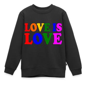 Love is love - Sweat Premium enfant bio - noir - Devant - AI Model Kid Female (0cm)