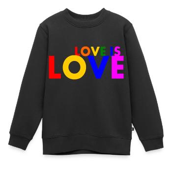 Love is love - Sweat Premium enfant bio - noir - Devant - AI Model Kid Female (0cm)