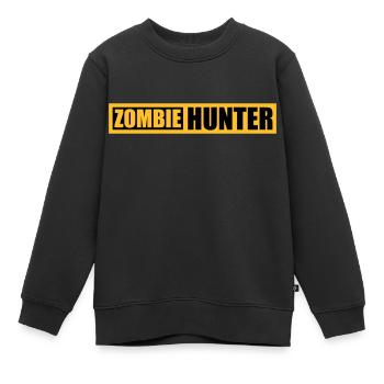Chasseur de zombies Citation d’Halloween - Sweat Premium enfant bio - noir - Devant - AI Model Kid Female (0cm)