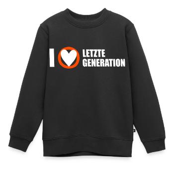 Letzte Generation - Design 3 - Kinder Premium Organic Sweatshirt - Schwarz - Vorne - AI Model Kid Female (0cm)