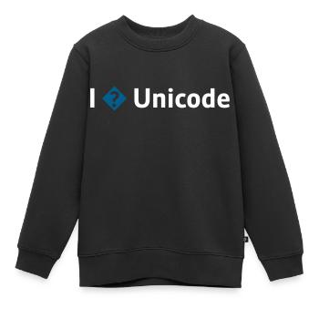 I Love Unicode / I Hate Unicode / I ? Unicode - Kids Premium Organic Sweatshirt - black - Front - AI Model Kid Female (0cm)