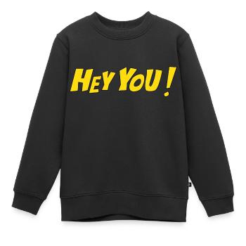 Salut, toi! Illustration dessinée à la main, dessin de lettrage - Sweat Premium enfant bio - noir - Devant - AI Model Kid Female (0cm)