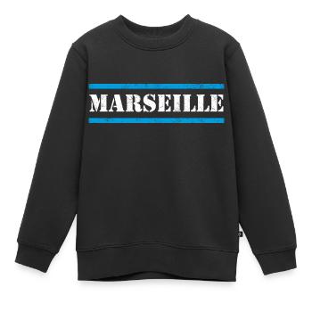 Marseille - Kinder Premium Organic Sweatshirt - Schwarz - Vorne - AI Model Kid Female (0cm)