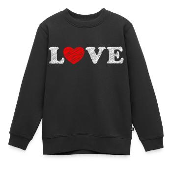 Griffonnage de cœur d’amour - Sweat Premium enfant bio - noir - Devant - AI Model Kid Female (0cm)