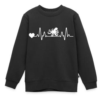 Poulpe de battement de cœur de calmar - Sweat Premium enfant bio - noir - Devant - AI Model Kid Female (0cm)
