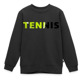 Tennis-originelle Geschenkidee - Kinder Premium Organic Sweatshirt - Schwarz - Vorne - AI Model Kid Female (0cm)