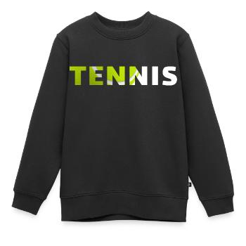 Tennis-originelle Geschenkidee - Kinder Premium Organic Sweatshirt - Schwarz - Vorne - AI Model Kid Female (0cm)