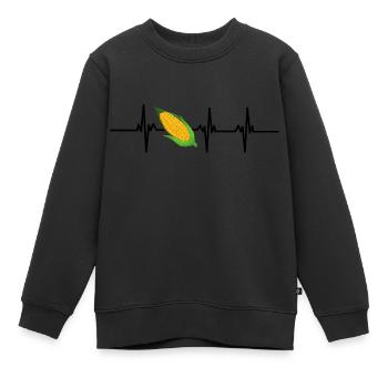 Herzschlag Mais - Kinder Premium Organic Sweatshirt - Schwarz - Vorne - AI Model Kid Female (0cm)