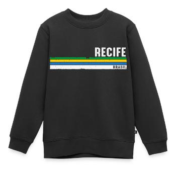Recife Brésil Héritage - Vintage Recife Brasil - Sweat Premium enfant bio - noir - Devant - AI Model Kid Female (0cm)