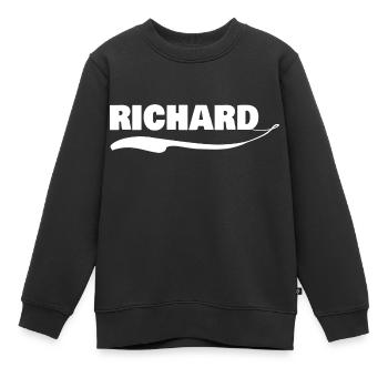 Vorname richard - Kinder Premium Organic Sweatshirt - Schwarz - Vorne - AI Model Kid Female (0cm)