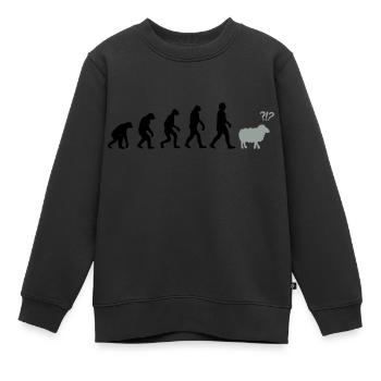 evolution mouton - Sweat Premium enfant bio - noir - Devant - AI Model Kid Female (0cm)
