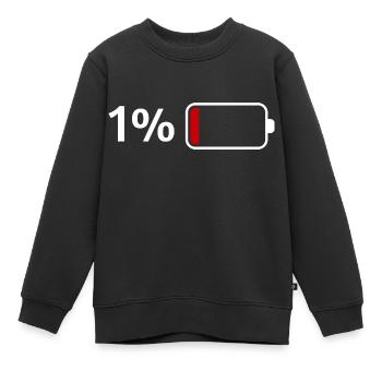 batterie faible - Sweat Premium enfant bio - noir - Devant - AI Model Kid Female (0cm)