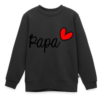 Papa. VATERTAG. HAPPY DADDY'S DAY. ALLES GUTE ZUM GEBURTSTAG! - Kinder Premium Organic Sweatshirt - Schwarz - Vorne - AI Model Kid Female (0cm)