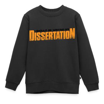 Je devrais écrire ma thèse 10 - Sweat Premium enfant bio - noir - Devant - AI Model Kid Female (0cm)