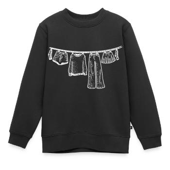 Corde à linge Dessiné à la main Drôle - Sweat Premium enfant bio - noir - Devant - AI Model Kid Female (0cm)