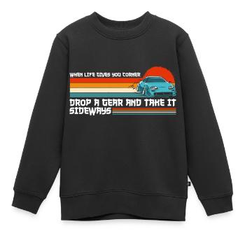 Drift de l’anneau du sport automobile - Sweat Premium enfant bio - noir - Devant - AI Model Kid Female (0cm)