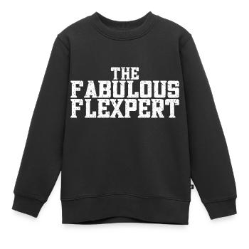 Flexpert Gym Clothing Muscle Enthusiasts Workout - Kinder Premium Organic Sweatshirt - Schwarz - Vorne - AI Model Kid Female (0cm)
