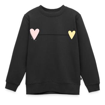 Herz Linie Horizontal - Kinder Premium Organic Sweatshirt - Schwarz - Vorne - AI Model Kid Female (0cm)