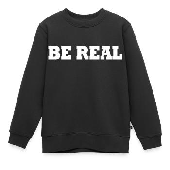 Be real - Kinder Premium Organic Sweatshirt - Schwarz - Vorne - AI Model Kid Female (0cm)