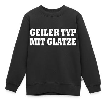 geiler typ mit glatze - Kinder Premium Organic Sweatshirt - Schwarz - Vorne - AI Model Kid Female (0cm)