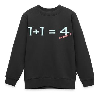 1 + 1 = 4 - Sweat Premium enfant bio - noir - Devant - AI Model Kid Female (0cm)