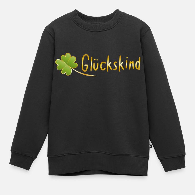 Glücksklee Glückskind - Kinder Premium Organic Sweatshirt - Schwarz