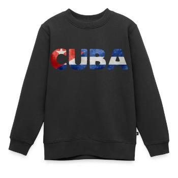 Kuba - Kinder Premium Organic Sweatshirt - Schwarz - Vorne - AI Model Kid Female (0cm)
