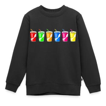 Flavored Fruity Soda Drinks - Kids Premium Organic Sweatshirt - black - Front - AI Model Kid Female (0cm)