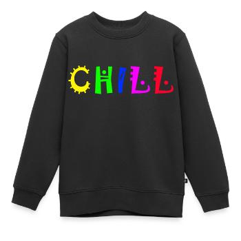Chill - Sweat Premium enfant bio - noir - Devant - AI Model Kid Female (0cm)