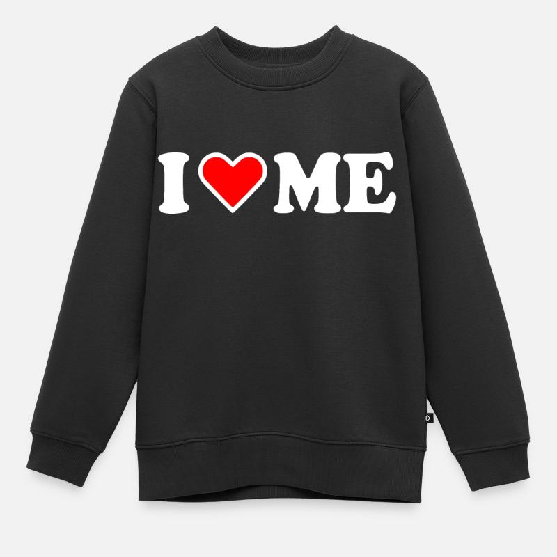 I love me - Sweat Premium enfant bio - noir