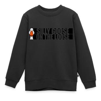 goose on the loose - Kinder Premium Organic Sweatshirt - Schwarz - Vorne - AI Model Kid Female (0cm)