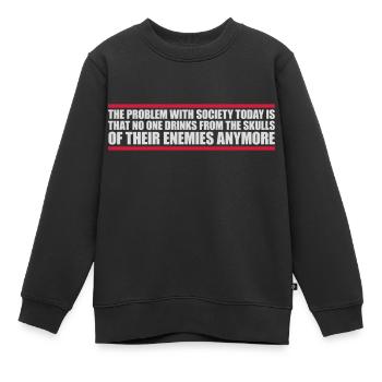 boissons de crânes ennemis - Sweat Premium enfant bio - noir - Devant - AI Model Kid Female (0cm)