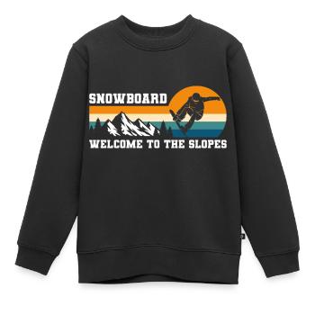 Piste de neige pour snowboarder - Sweat Premium enfant bio - noir - Devant - AI Model Kid Female (0cm)