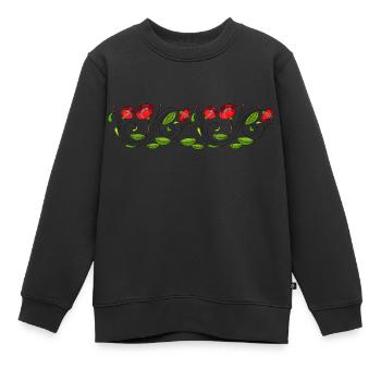 Fleur - Sweat Premium enfant bio - noir - Devant - AI Model Kid Female (0cm)