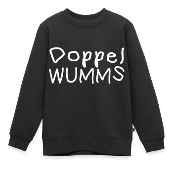 Doppel Wumms (Kinderschrift) - Kinder Premium Organic Sweatshirt - Schwarz - Vorne - AI Model Kid Female (0cm)