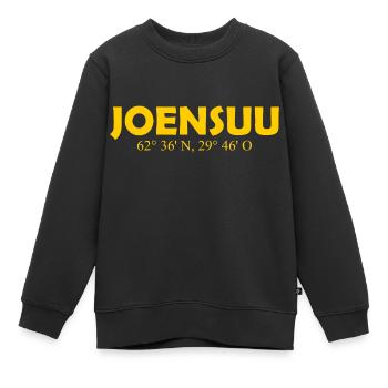 Joensuu - Finland - Coordinates - Longitude Latitu - Kinder Premium Organic Sweatshirt - Schwarz - Vorne - AI Model Kid Female (0cm)